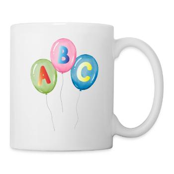 Ballons ABC aux couleurs pastel vives - Mug blanc - blanc - Droite