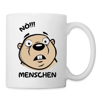 Lustiges Murmeltier Nö Menschen - Tasse - Weiß - Rechts
