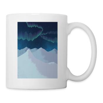Aurores boréales au-dessus des Montagnes Bleues - Mug blanc - blanc - Droite