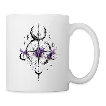 Cosmic Moon Sigil in Purple Nebula - Mug - white - Right