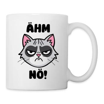 Ähm Nö! Lustige mürrische Katze - Tasse - Weiß - Rechts