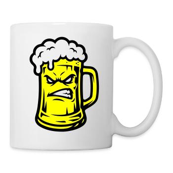 Bier Comic - Tasse - Weiß - Rechts