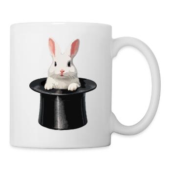 Un lapin sorti du chapeau magique - Mug blanc - blanc - Droite