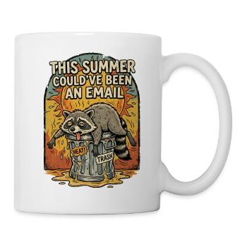 T-shirt drôle de mème Heatwave Raccoon - Mug blanc - blanc - Droite