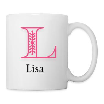 Lily Ornament L-Letter - Mug - white - Right