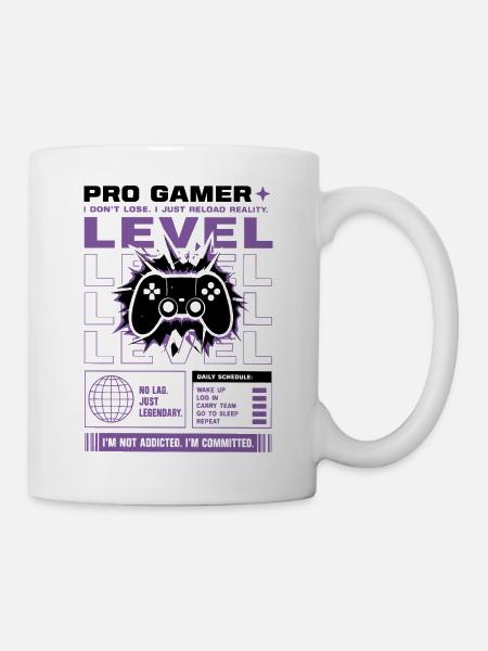 Pro Gamer Level Up Controller Design - Tasse - Weiß
