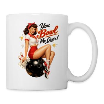 Retro Bowling Pin-Up Lady – You Bowl Me Over - Tasse - Weiß - Rechts