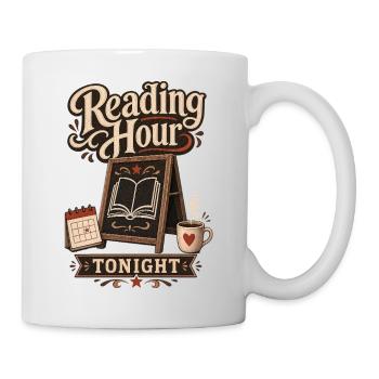 The Silent Book Club Reading Hour Tonight - Tasse - Weiß - Rechts