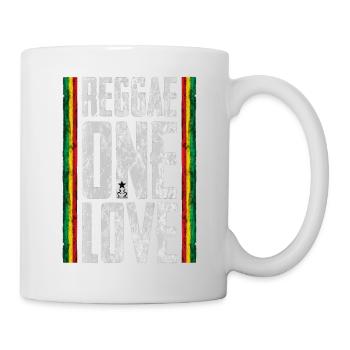 Reggae One Love Schriftzug - Tasse - Weiß - Rechts
