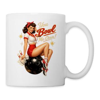 Retro Bowling Pin-Up Lady – You Bowl Me Over - Tasse - Weiß - Rechts