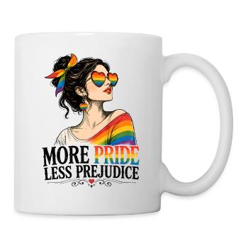 Plus d’orgueil moins de préjugés : design rétro LGBTQ - Mug blanc - blanc - Droite