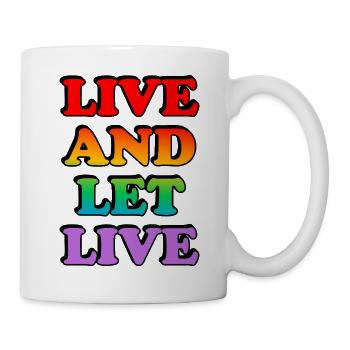 Texte arc-en-ciel Vivre et laisser vivre - Mug blanc - blanc - Droite