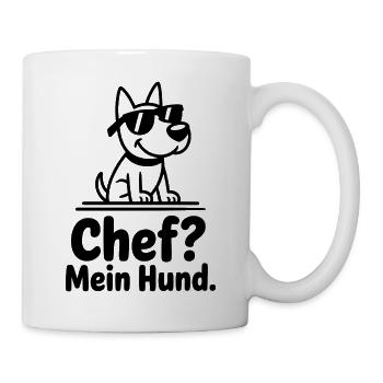 KochHund: Chef? Mein Hund. - Tasse - Weiß - Rechts