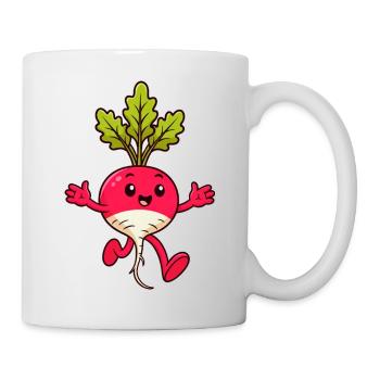 Lustiges Radieschen - Tasse - Weiß - Rechts