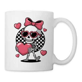 Heart Skull Love Skeleton - Mug - white - Right