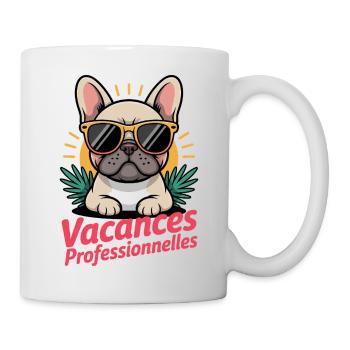 Bouledogue français Vacances Professionnelles  - Mug blanc - blanc - Droite