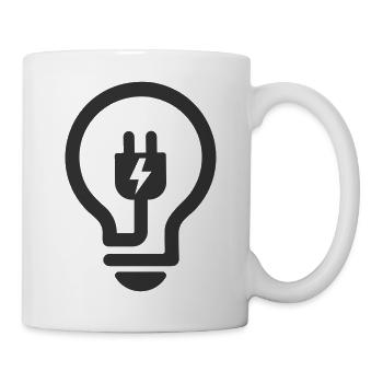 Elektriker Glühbirne Stecker Logo - Tasse - Weiß - Rechts