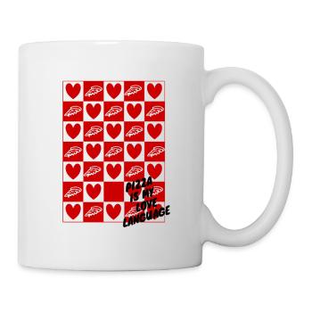 Checkerboard Hearts and Pizza - Mug - white - Right