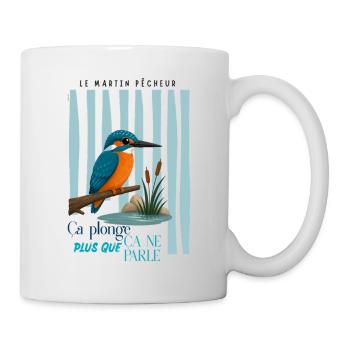 Martin Pêcheur sur Roseaux - Mug blanc - blanc - Droite