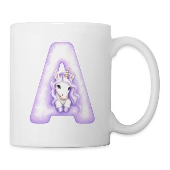 Lettre A Licorne Violette - Mug blanc - blanc - Droite