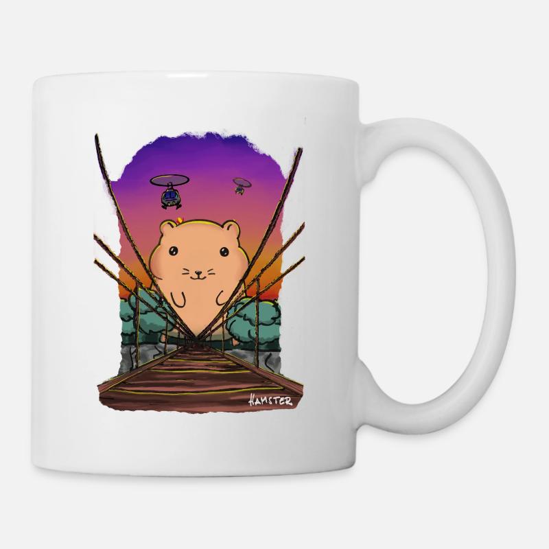 Hamster sur le pont suspendu d’Abendrot - Mug blanc - blanc