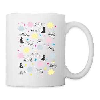 Mindful Mediator Fine Script Affirmation Art - Mug - white - Right
