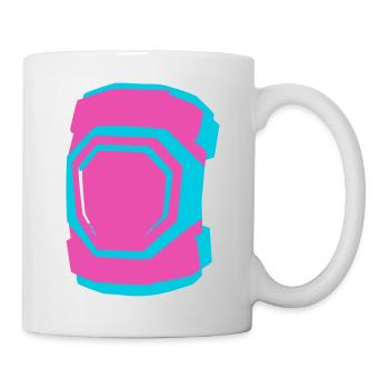 Knieschoner Rollschuhfahren Roller Derby Skaten - Tasse - Weiß - Rechts