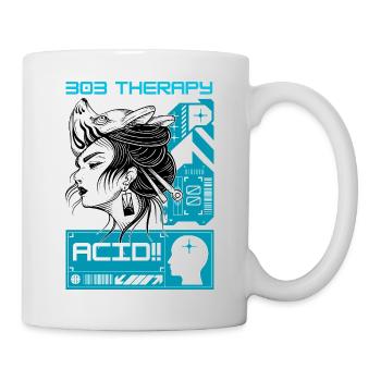 Acid Therapy – Techno Tekno House Rave Outfit - Tasse - Weiß - Rechts