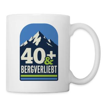 40+ und bergverliebt (blau-grün) - Tasse - Weiß - Rechts