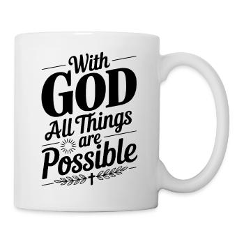 Avec Dieu, tout est possible - Mug blanc - blanc - Droite
