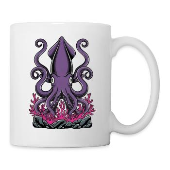 Calmar Géant Poulpe Vintage Corail Rose Mer - Mug blanc - blanc - Droite