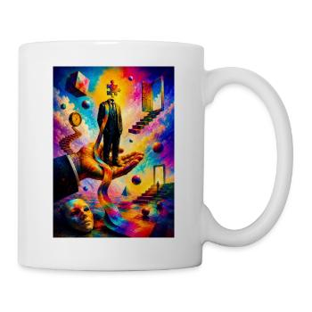 Dreams hand in rainbow reality - Mug - white - Right