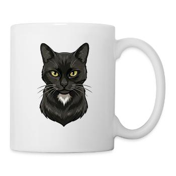 Black Cat Head Illustration - Mug - white - Right