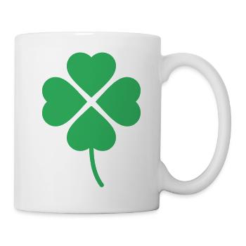 Glücksklee - Kleeblatt Glück Irland St. Patrick - Tasse - Weiß - Rechts
