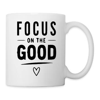 Focus On The Good – Minimalist Typography & - Mug - white - Right