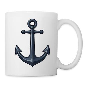 Dunkler Anker Illustration - Tasse - Weiß - Rechts