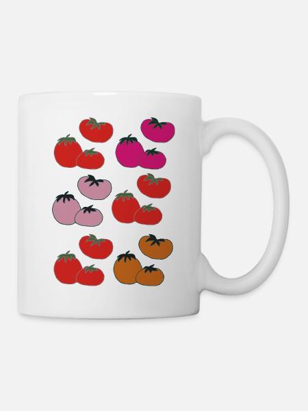 Tomaten Pop-Art Farbenspiel - Tasse - Weiß