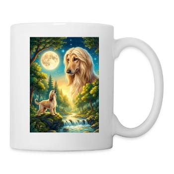 Howling to the Moon Meme Animal Dog Afghan - Mug - white - Right