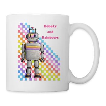 Robots et Rainbows Retro Robot - Mug blanc - blanc - Droite