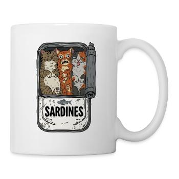Des chatons dans une boîte de sardines - Mug blanc - blanc - Droite