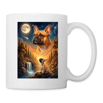 Howling to the Moon Hund Französische Bulldogge - Tasse - Weiß - Rechts