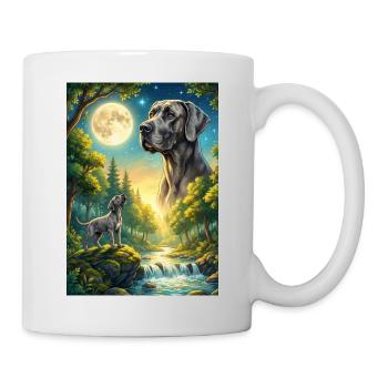 Hurler au chien mème de la Lune Grand Danois - Mug blanc - blanc - Droite