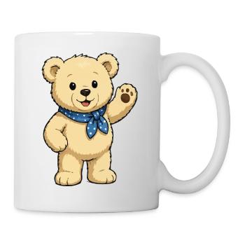 Ours en peluche avec écharpe bleue - Mug blanc - blanc - Droite