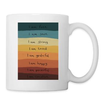 Regenbogen Affirmationen - Tasse - Weiß - Rechts