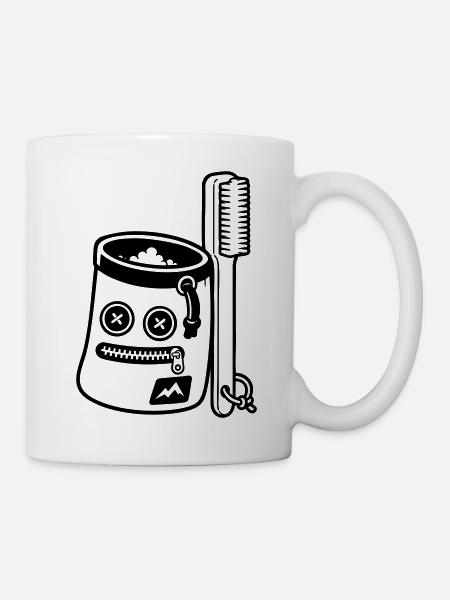 Bouldern Chalkbag Bürste Motiv - Tasse - Weiß
