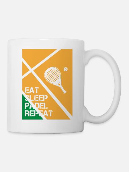 Eat_Sleep_Padel_Repeat - Tasse - Weiß
