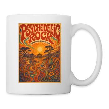 Psychedelischer Rock-Sonnenuntergang - Tasse - Weiß - Rechts