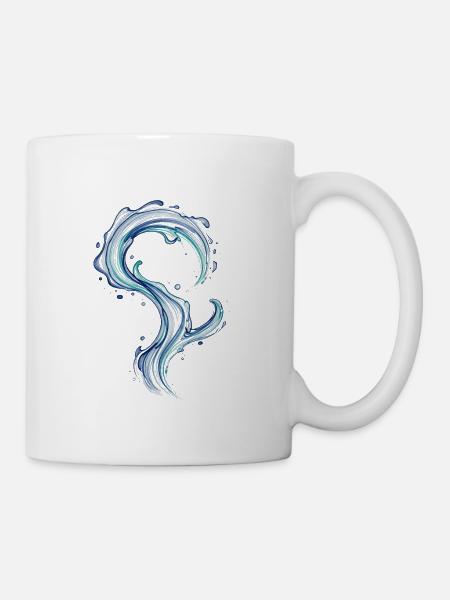 Azure Wave Fragezeichen-Illustration - Tasse - Weiß