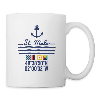 Ancre et Côtes de Saint-Malo - Mug blanc - blanc - Droite