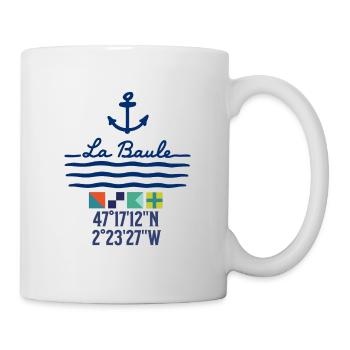 Ancre et vagues de La Baule - Mug blanc - blanc - Droite